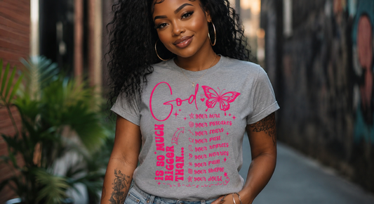 Screen Print- God is Bigger (Youth  Size)