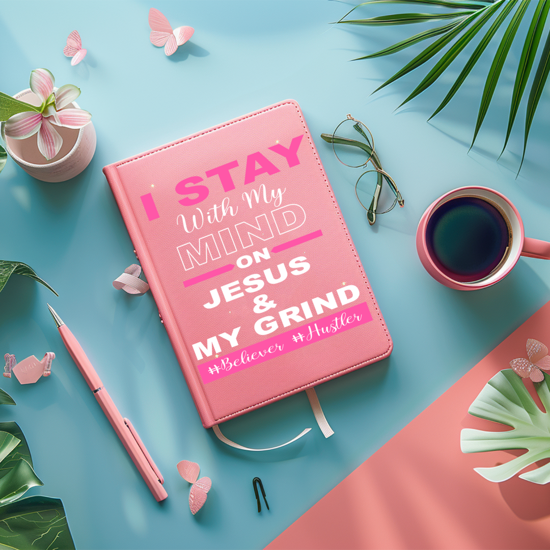 UV DTF Journal Cover- Mind on Jesus and My Grind