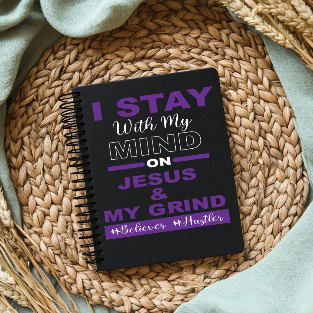 UV DTF Journal Cover- Mind on Jesus and My Grind