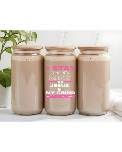 UV DTF- Mind on Jesus and My Grind (one side)