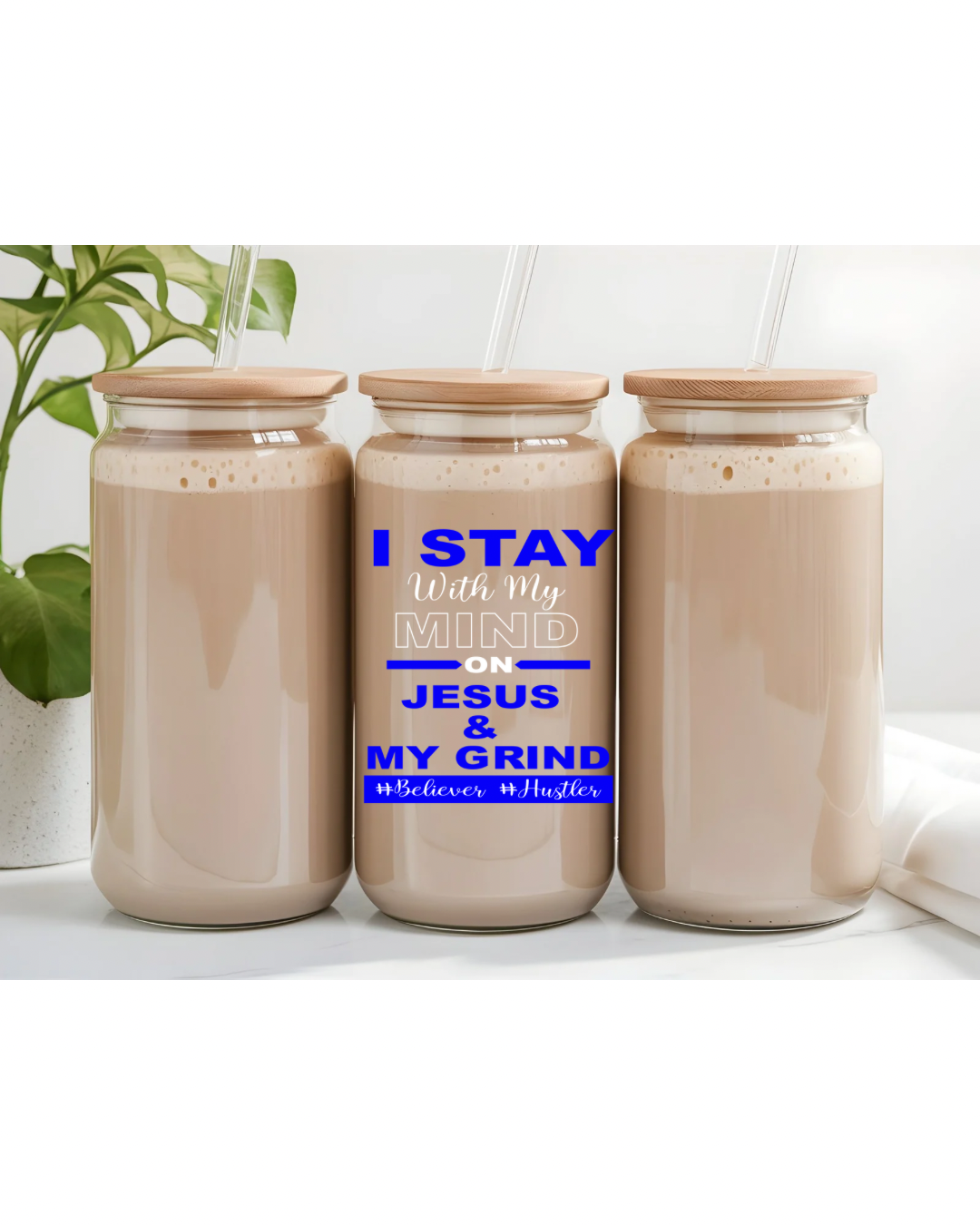 UV DTF- Mind on Jesus and My Grind (one side)