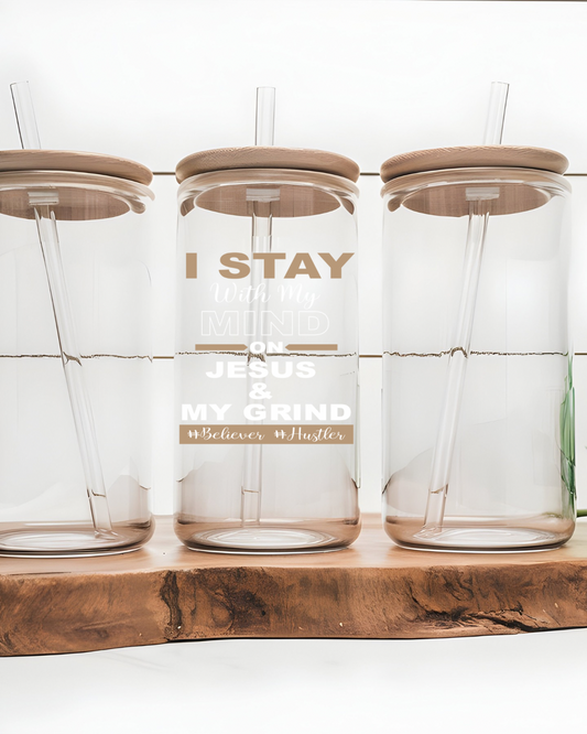 UV DTF- Mind on Jesus and My Grind (one side)