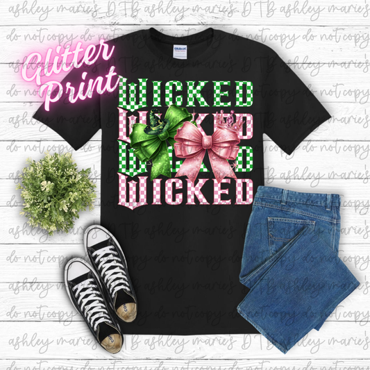 Glitter DTF- Wicked Checkered (Adult and Youth)