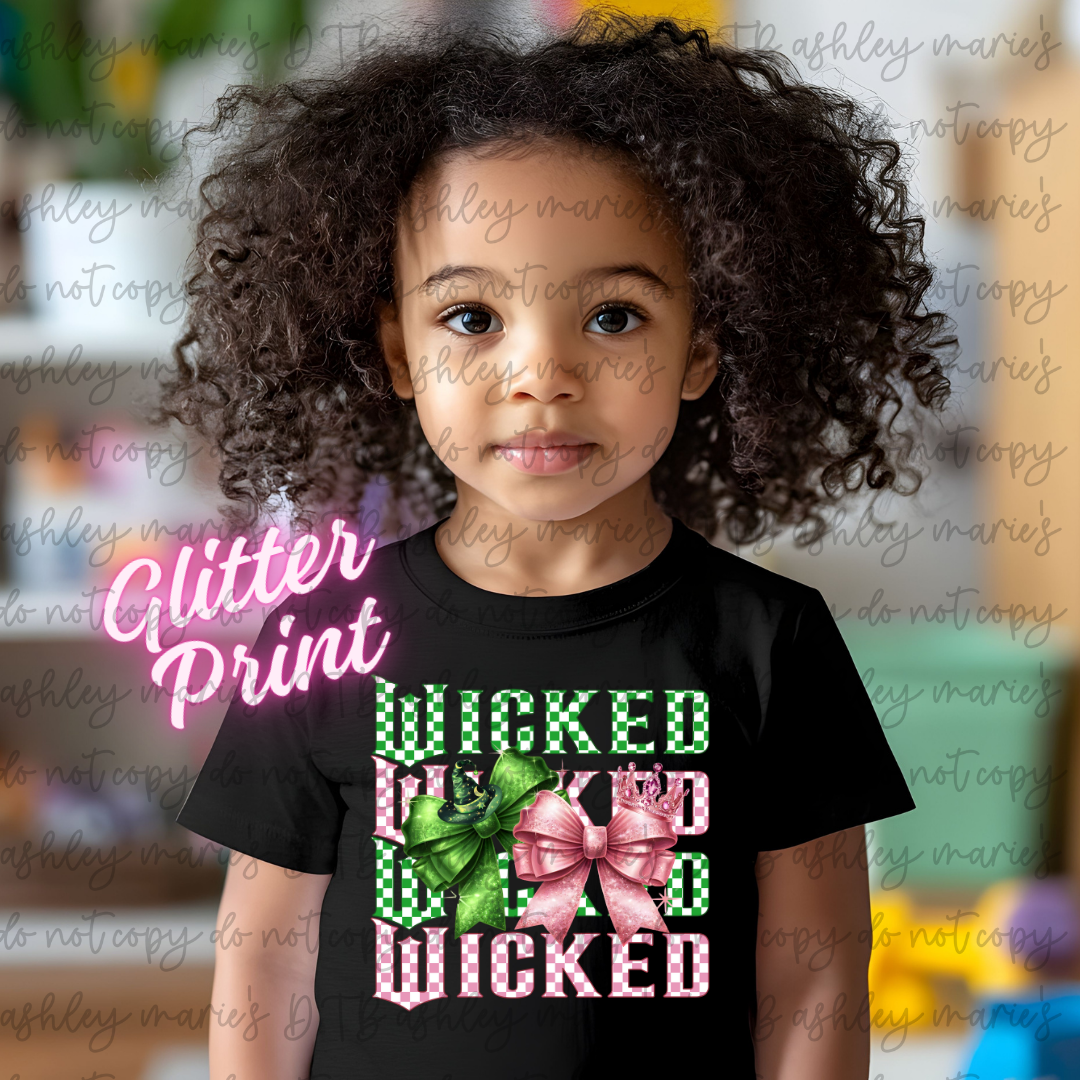 Glitter DTF- Wicked Checkered (Adult and Youth)