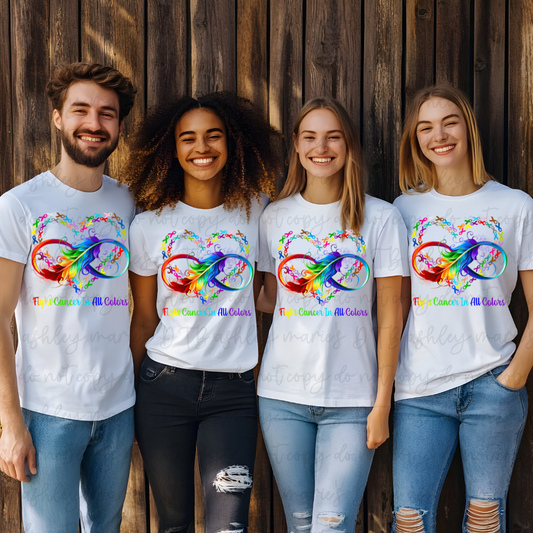 Fight Cancer In All Colors Feather- Transfers