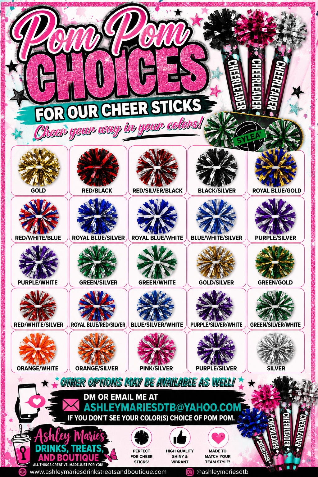 Personalized Cheer Sticks | Custom Sports Spirit Sticks for Schools, Teams & Athletes