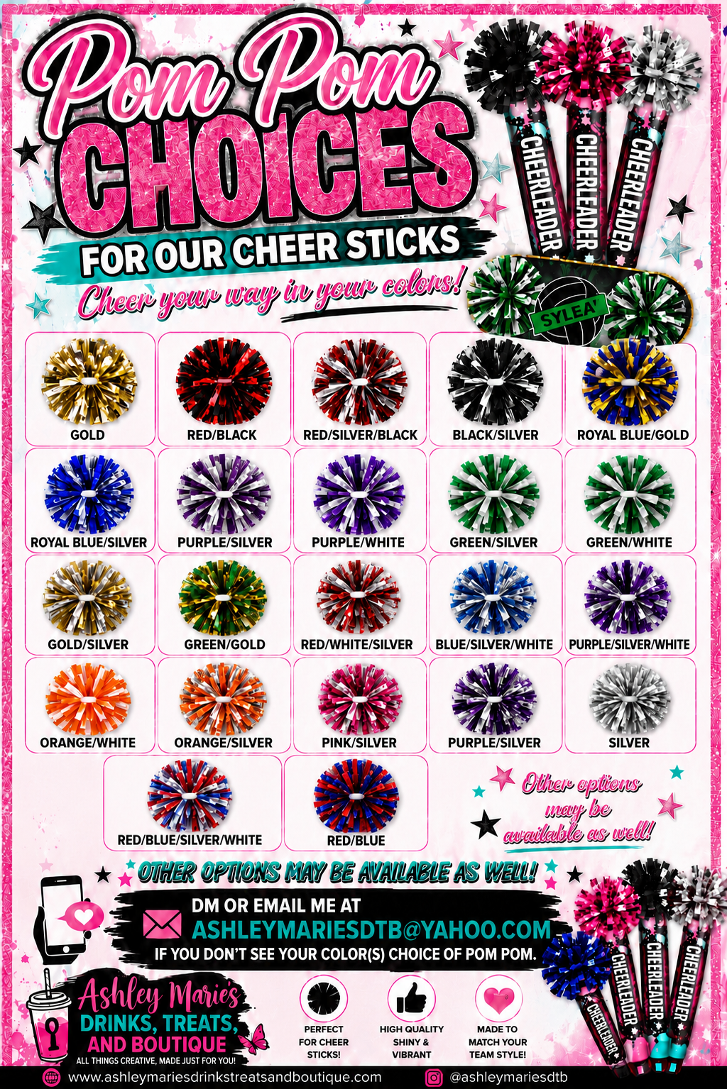 Personalized Cheer Sticks | Custom Sports Spirit Sticks for Schools, Teams & Athletes