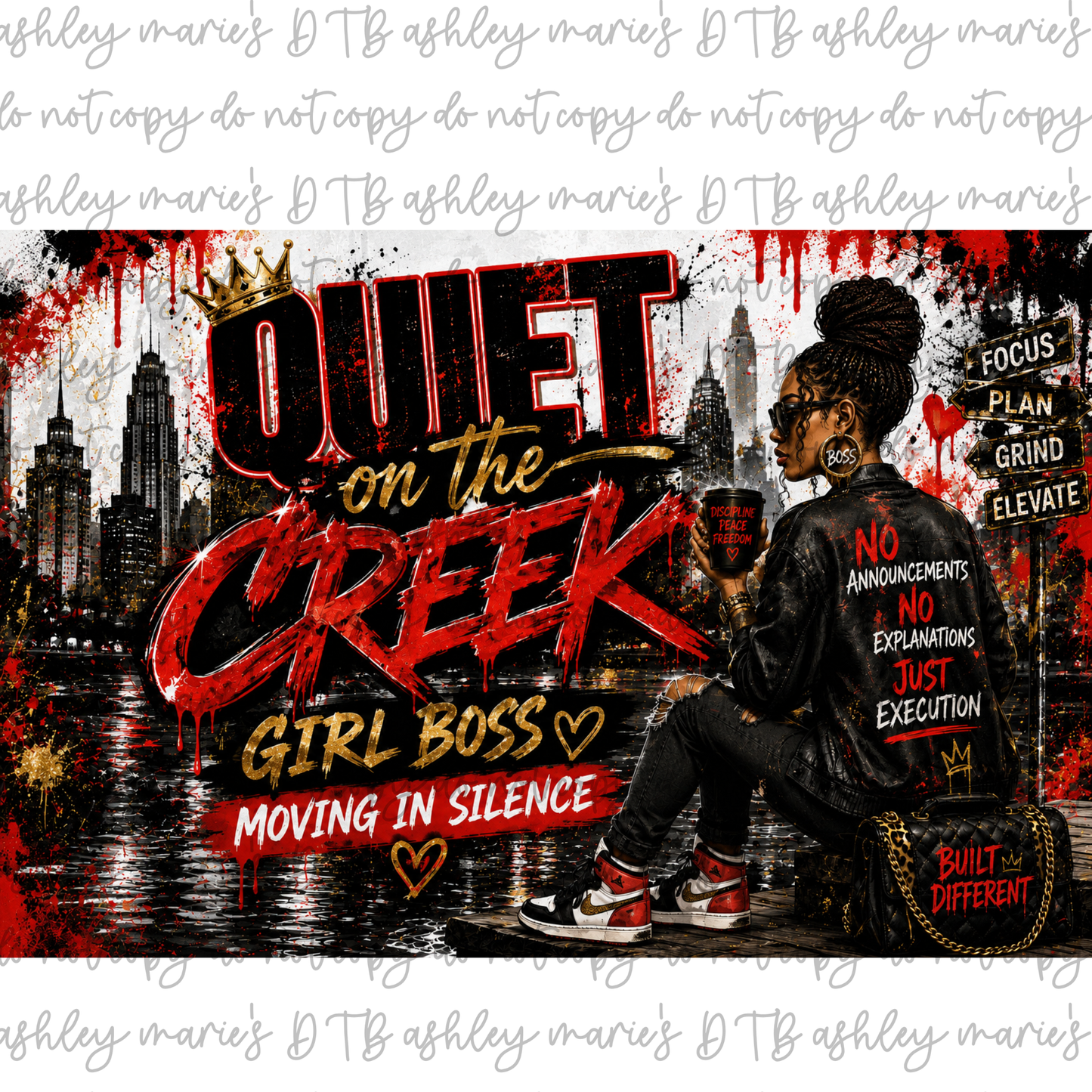 Quiet on the Creek Girl Boss Sublimation Wrap | Original Drinkware Design