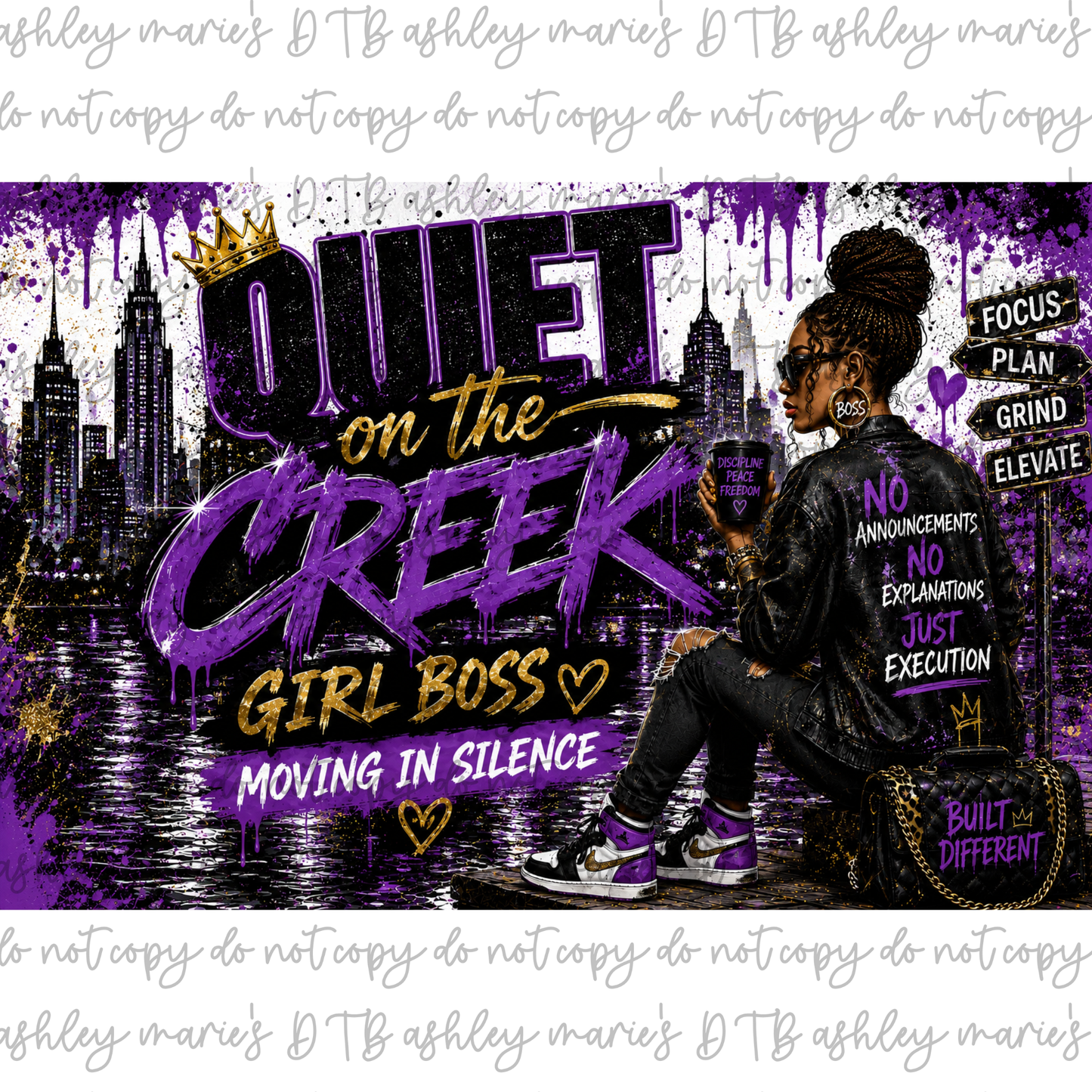 Quiet on the Creek Girl Boss Sublimation Wrap | Original Drinkware Design