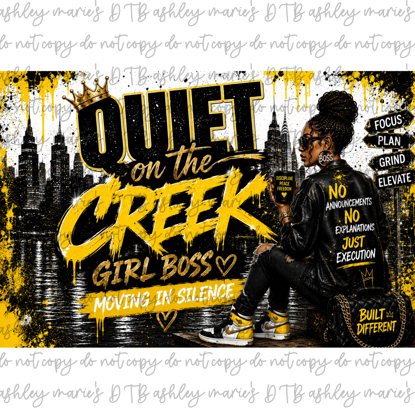 Quiet on the Creek Girl Boss Sublimation Wrap | Original Drinkware Design