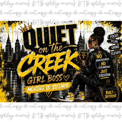 Quiet on the Creek Girl Boss Sublimation Wrap | Original Drinkware Design