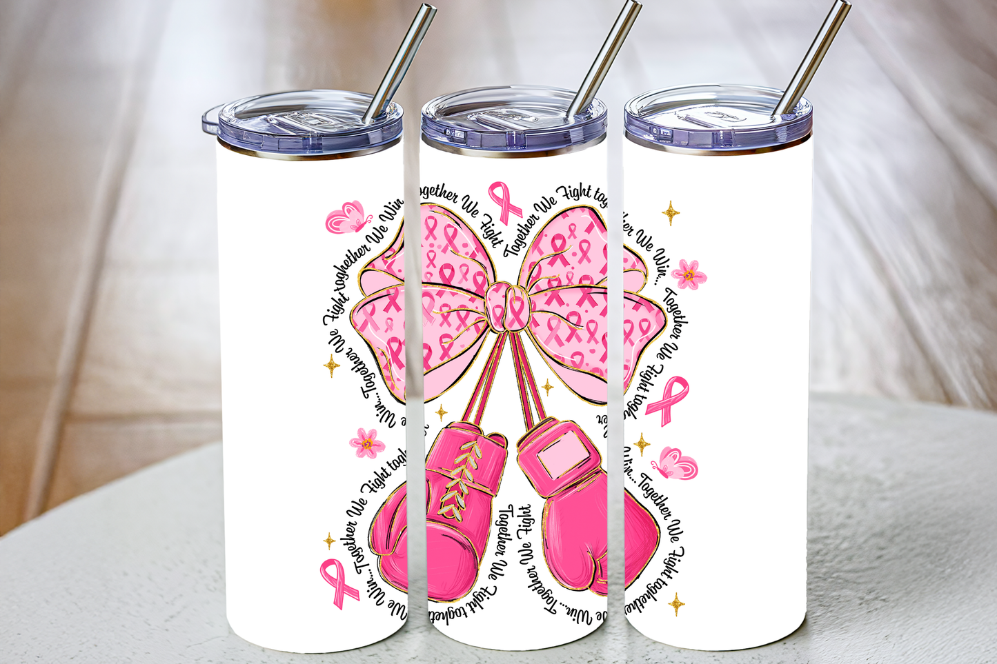 Fight Cancer Gloves Breast Cancer Awareness- Transfers