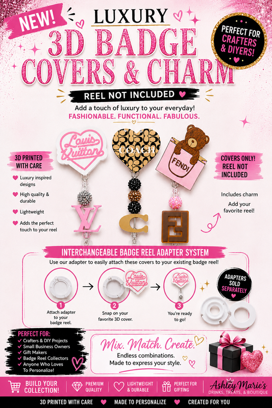 Luxury 3D Badge Covers & Charm (Reel Not Included)