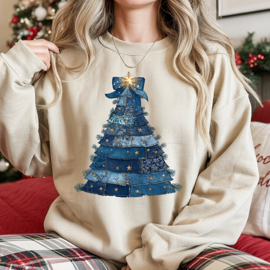 DTF- Denim Christmas Tree
