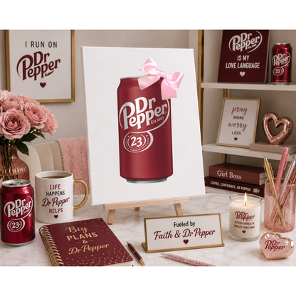 Dr Pepper Bow- Rhinestone Canvas Kit – DIY Bling Art & Rhinestone Craft Kit