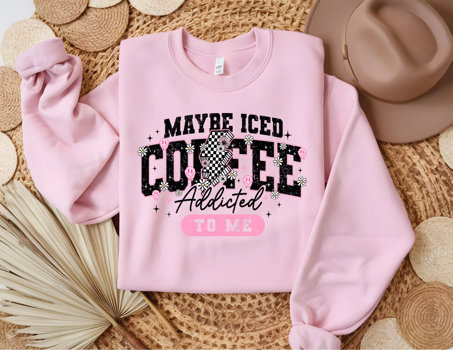 DTF- Maybe Iced Coffee Is Addicted To Me Lightning Bolt- Adult