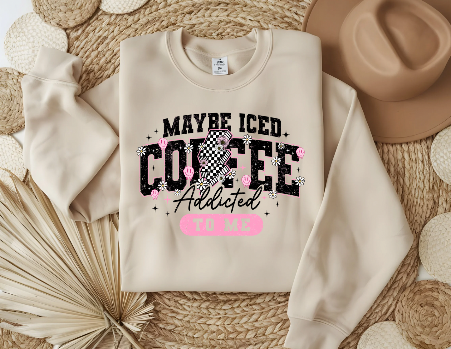 DTF- Maybe Iced Coffee Is Addicted To Me Lightning Bolt- Adult