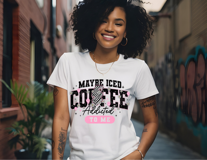 DTF- Maybe Iced Coffee Is Addicted To Me Lightning Bolt- Adult