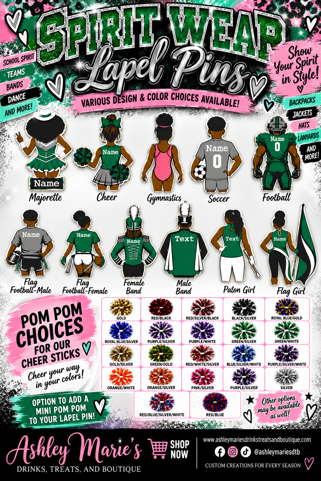 Sports and Band Lapel Pins | Custom Sports Spirit Pins for Schools, Teams, Athletes, & Supporters (Template)