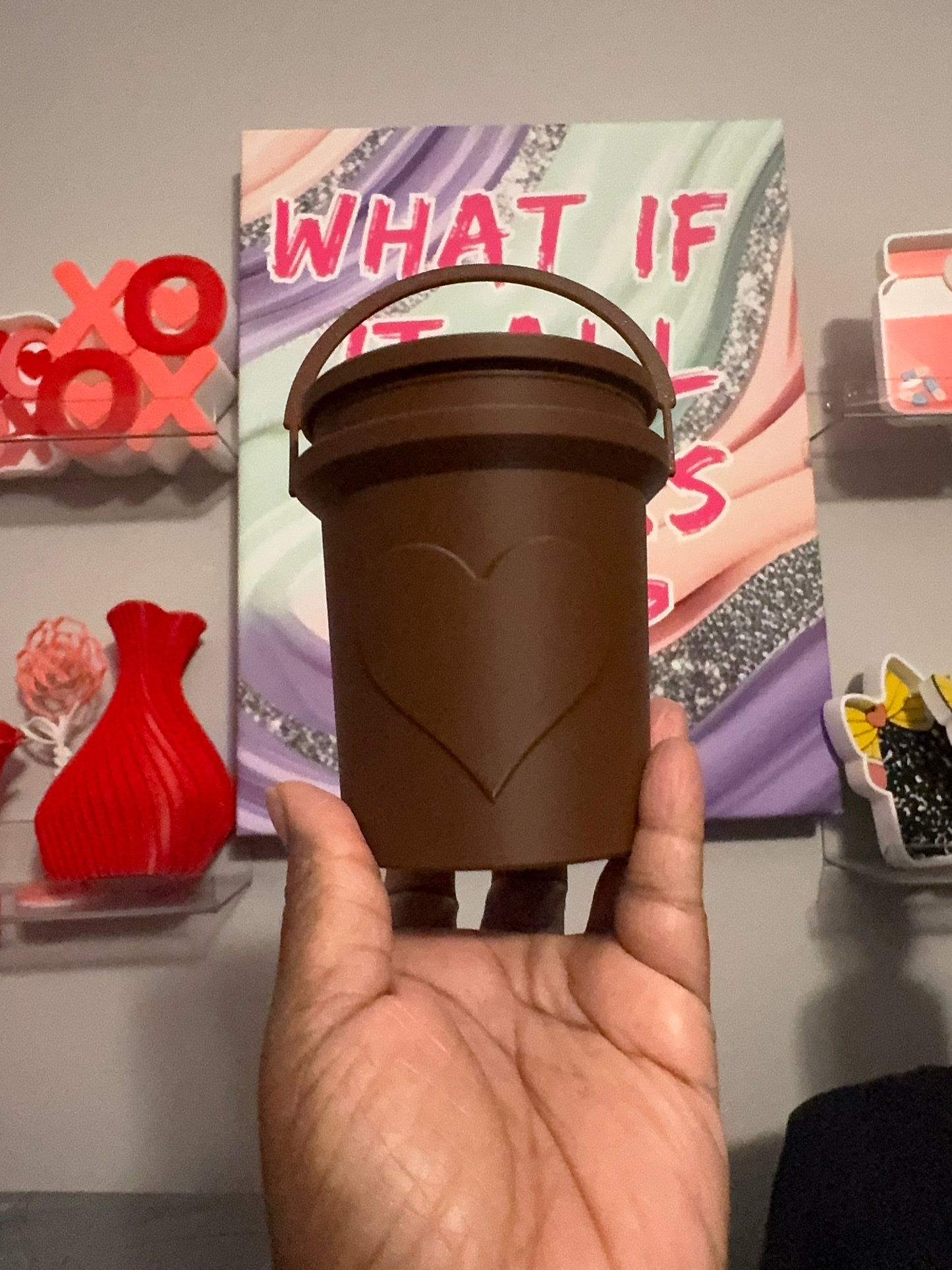 Mini Heart Buckets 3D Printed