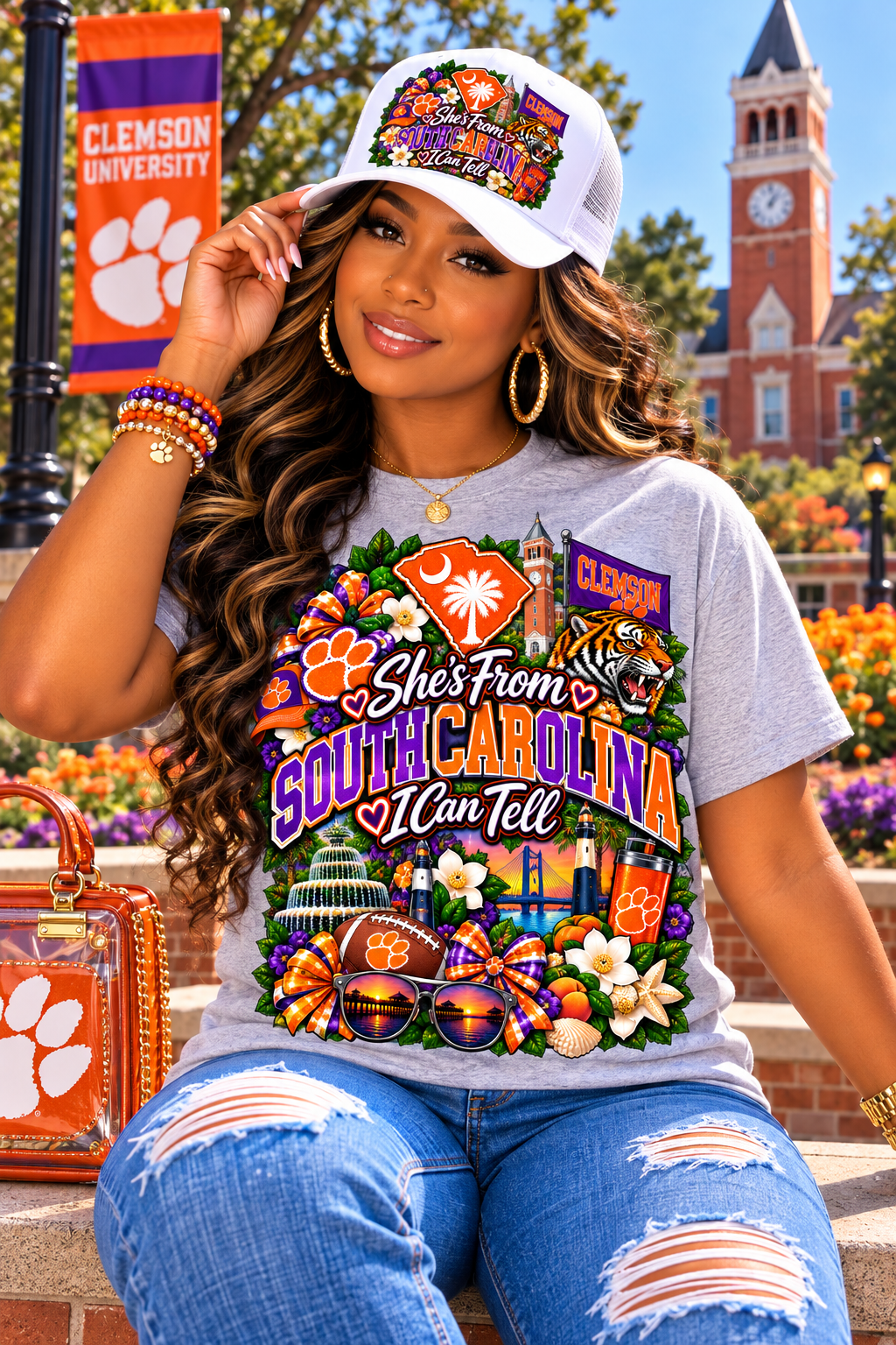 DTF Hat Patch- She's from SC Tigers (Currently Made To Order. Ships Out in 3-5 business days)