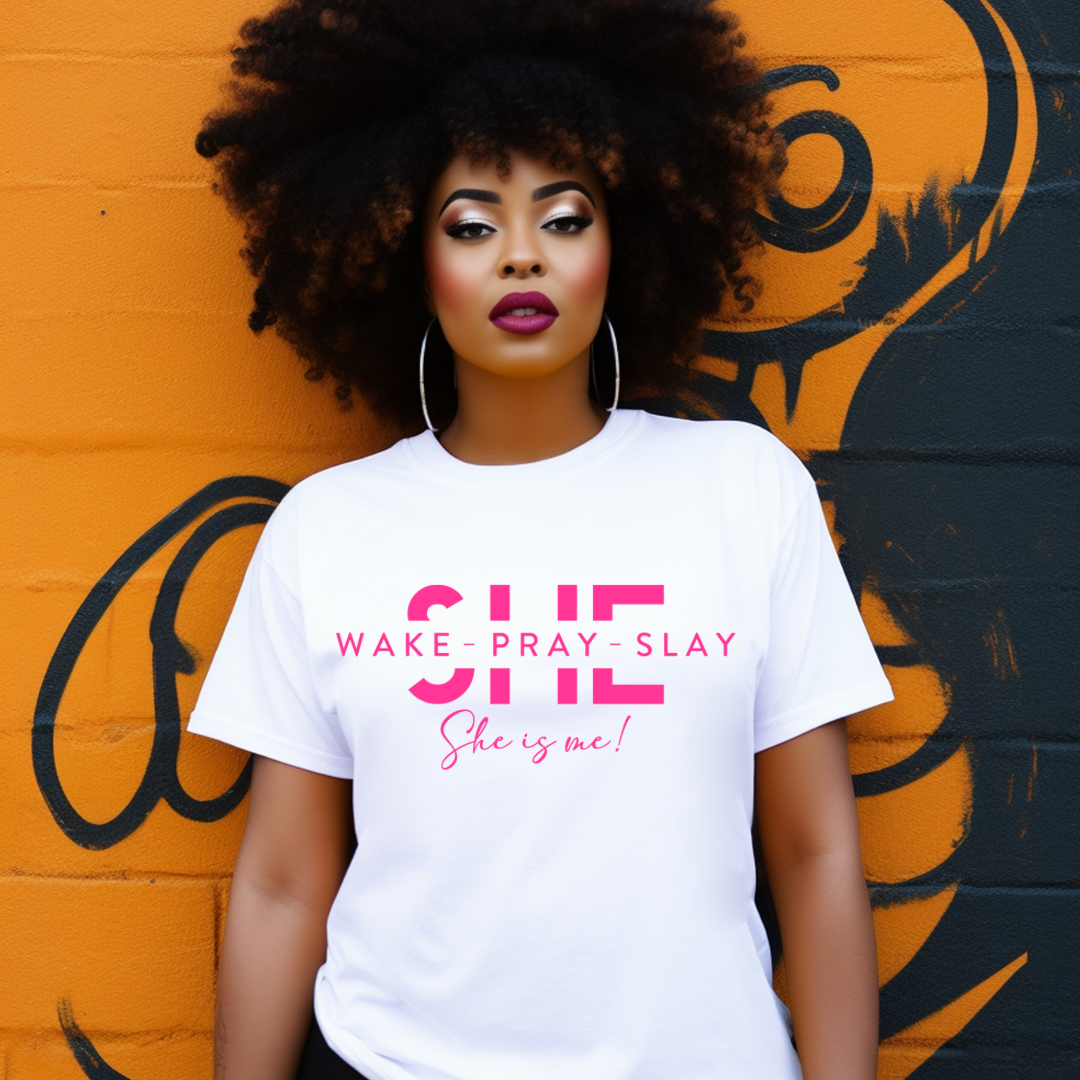 Screen Print- She Wake Pray Slay (Pink)