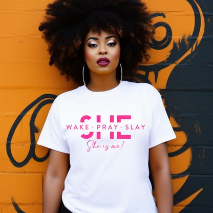 Screen Print- She Wake Pray Slay (Pink)