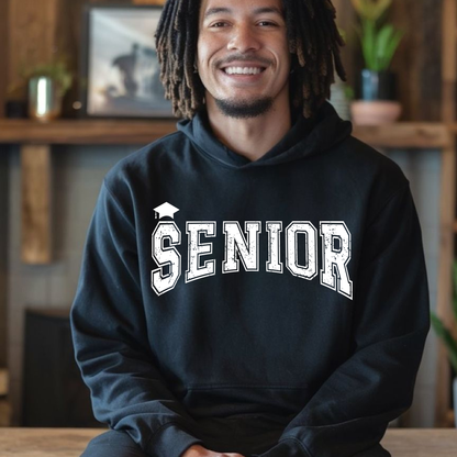 Screen Print- Senior Grad Cap (White)
