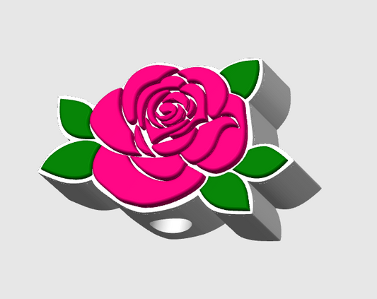 Rose - 3D Printed Straw Topper (w/ 2 sizes)